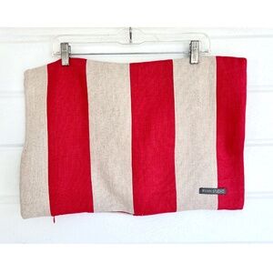 RYAN STUDIO 20"x14" 100% Linen Pillow Cover in Red/Sand Stripe